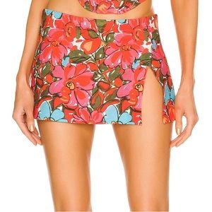 **SOLD** Miaou - Micro Mini Skirt - in Parisian Flower Rouge